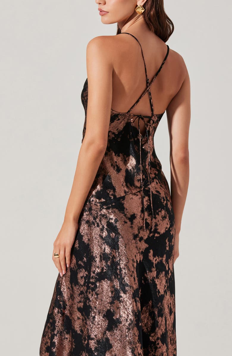 ASTR the Label Gaia Metallic Midi Dress, Alternate, color, 