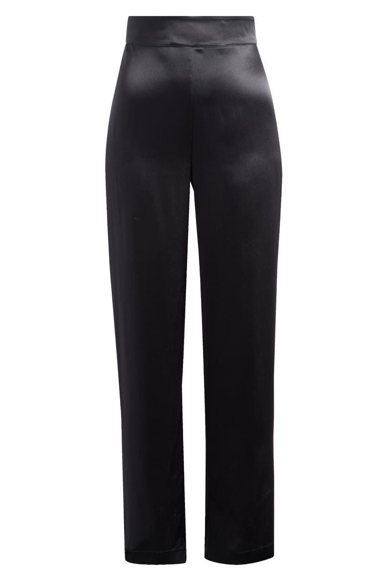 Love Me Silk Lounge Pants, Alternate, color, BLACK