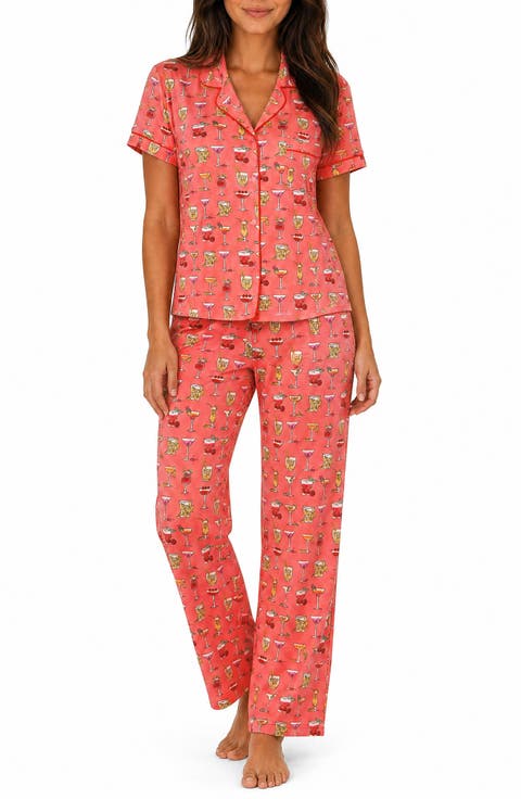 Floral Notch Collar Pajama Set