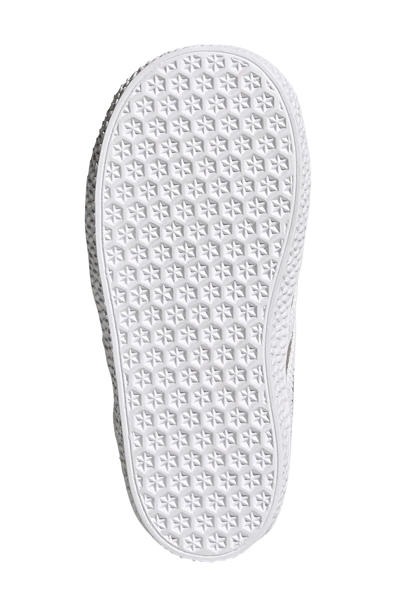 adidas Gazelle Sneaker, Alternate, color, Grey/ White/ Gold