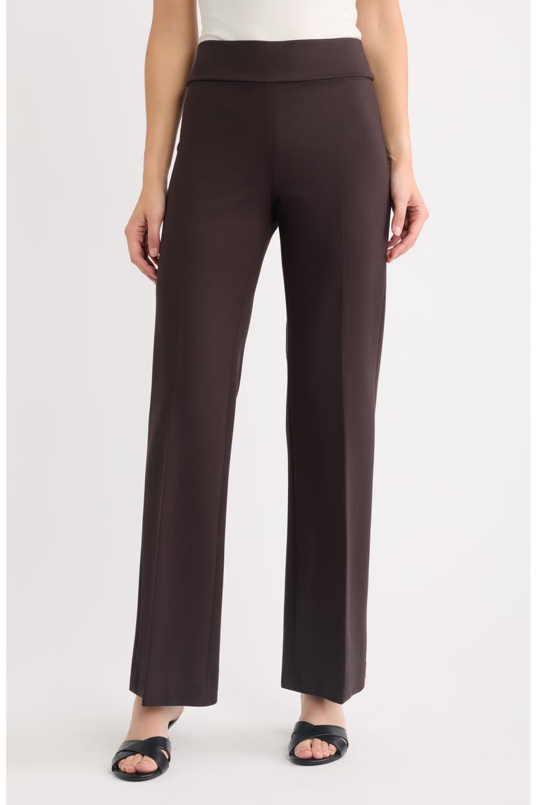 High Waist Wide Leg Pull-On Pants, Main, color, DEEP MAHOGANY