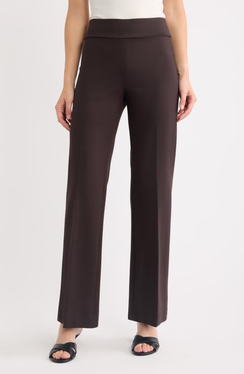 High Waist Wide Leg Pull-On Pants