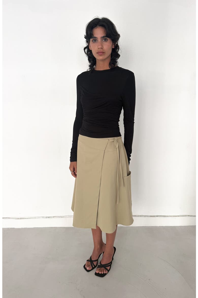 Shea Draped Long Sleeve Top, Alternate, color, Black