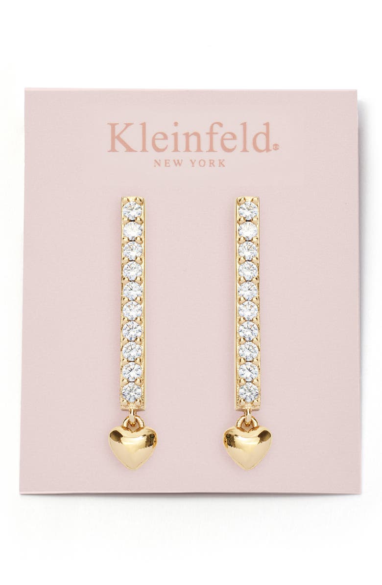 Kleinfeld Crystal Stick Heart Drop Earrings, Main, color,
