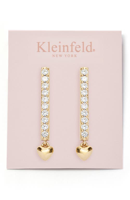 Kleinfeld Crystal Stick Heart Drop Earrings