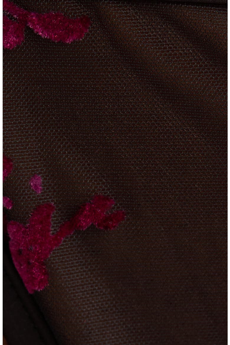 Floral Flocked G-String, Alternate, color, BLACK-BOYSENBERRY