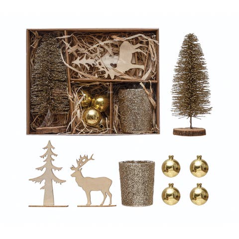 Candle Garden Kit with Bottle Brush Tree, Tealight, Set of 8