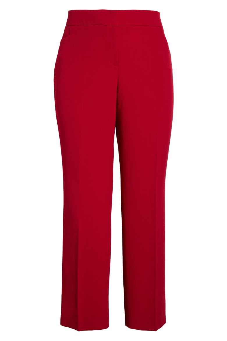Flat Front Slim Pants, Alternate, color, FIRE RED