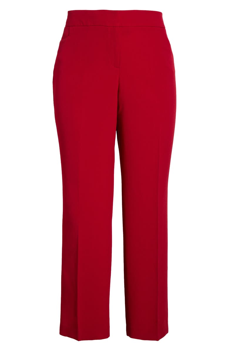 KASPER Flat Front Slim Pants, Alternate, color, Fire Red