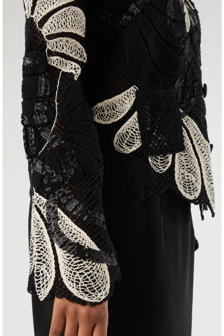 Lappole Crochet Cardigan, Alternate, color, IVORY
