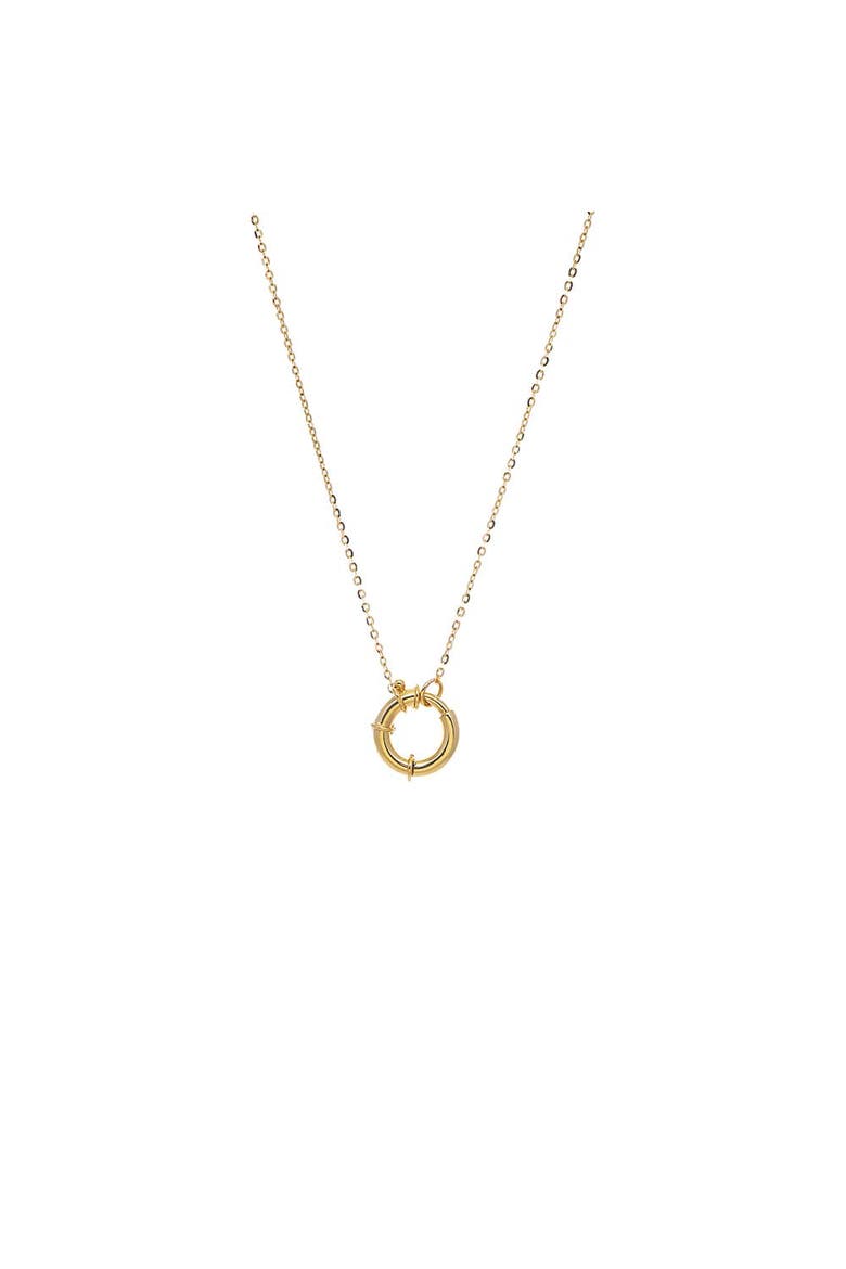 Chunky Toggle Lock Charm Necklace 14K, Main, color, 14K Gold