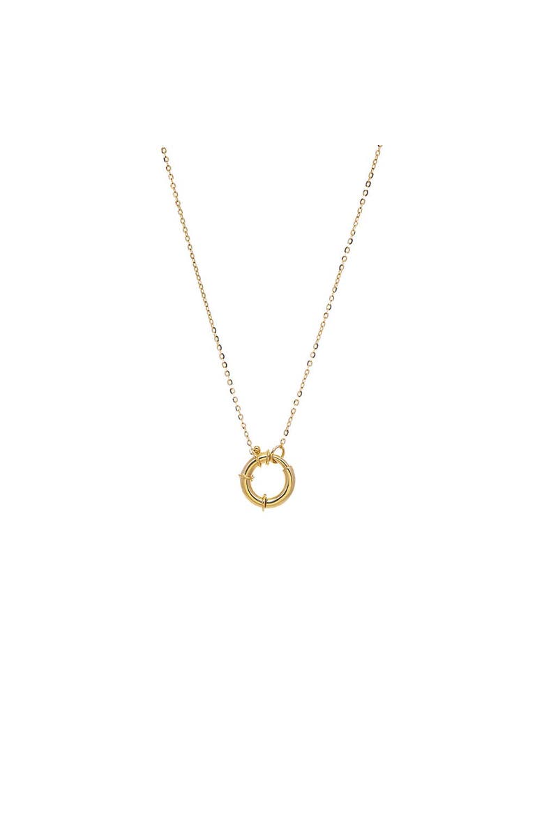 BY ADINA EDEN Chunky Toggle Lock Charm Necklace 14K, Main, color, 14K Gold
