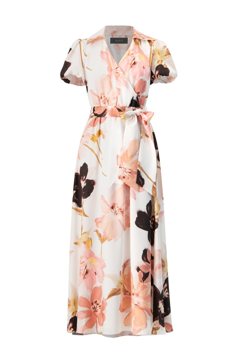 IVONNE Short Sleeve V-Neck Collared Maxi Dress, Alternate, color, Multicolor