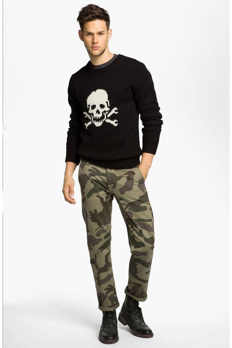 'Alpha Khaki' Slim Straight Leg Chinos, Alternate, color, GREEN CAMOUFLAGE