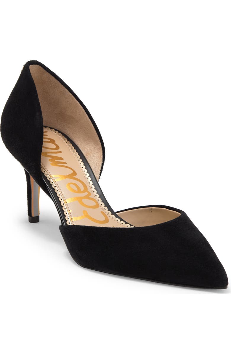 Sam Edelman Jaina Suede d'Orsay Pump, Main, color, Black Suede-25