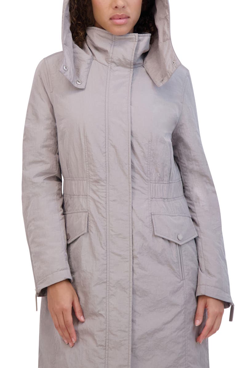 Kenneth Cole New York Water Resistant Hooded Jacket, Alternate, color, Silver