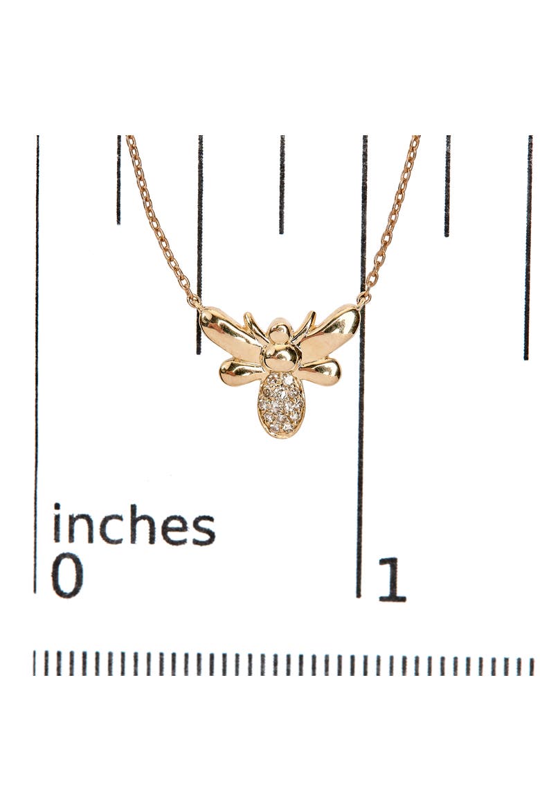 10K Yellow Gold Diamond Accented Bumble Bee Pendant Inch Necklace, Alternate, color, Yellow