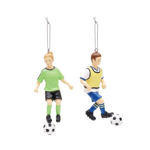 Soccer Kids Ornaments Set of 2