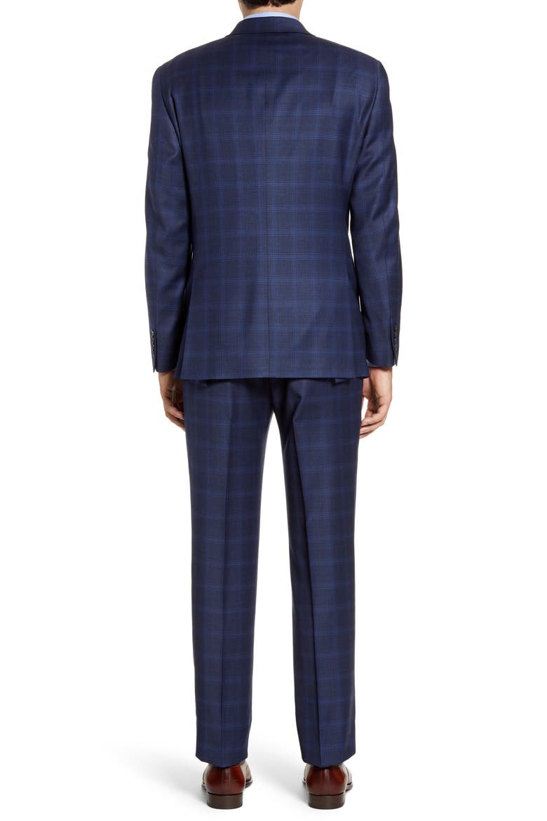 Classic Fit Plaid Wool Suit, Alternate, color, DARK BLUE