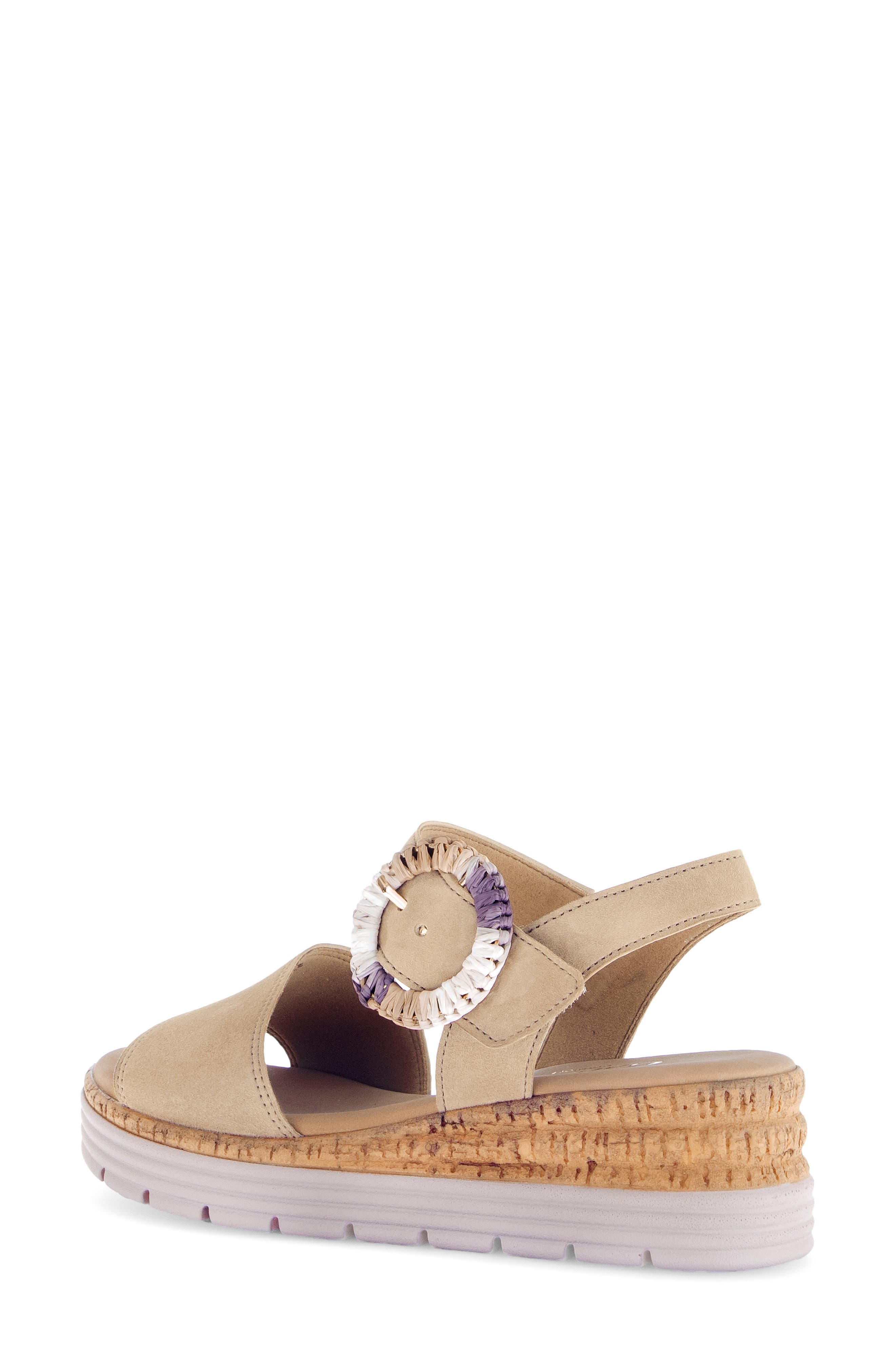 Gabor Ankle Strap Wedge Sandal, Alternate, color, Sand