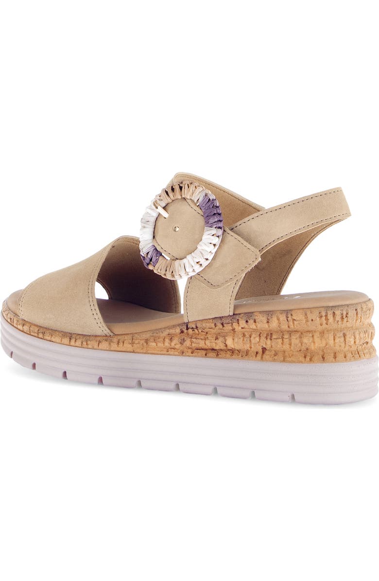 Gabor Ankle Strap Wedge Sandal, Alternate, color, Sand