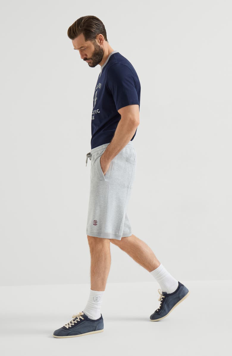 Brunello Cucinelli Double knit Bermuda shorts, Alternate, color, Pebble