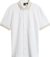 BOSS Puno Short Sleeve Cotton Button-Up Shirt