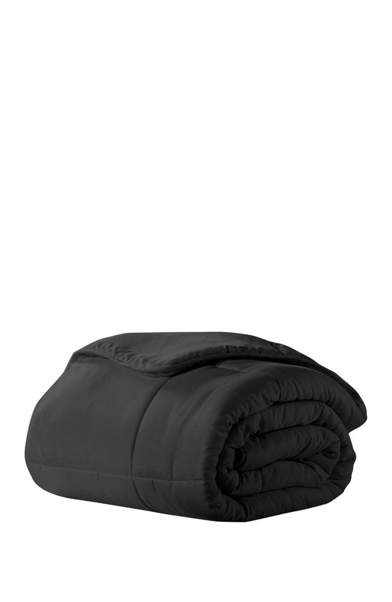 ELLA JAYNE HOME King All-Season Soft brushed Microfiber Down Alternative Comforter - Black, Alternate, color, 