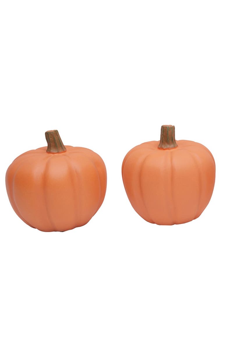Small Single Decorative Orange Matte Pumpkin Figurine 6", Alternate, color, Orange