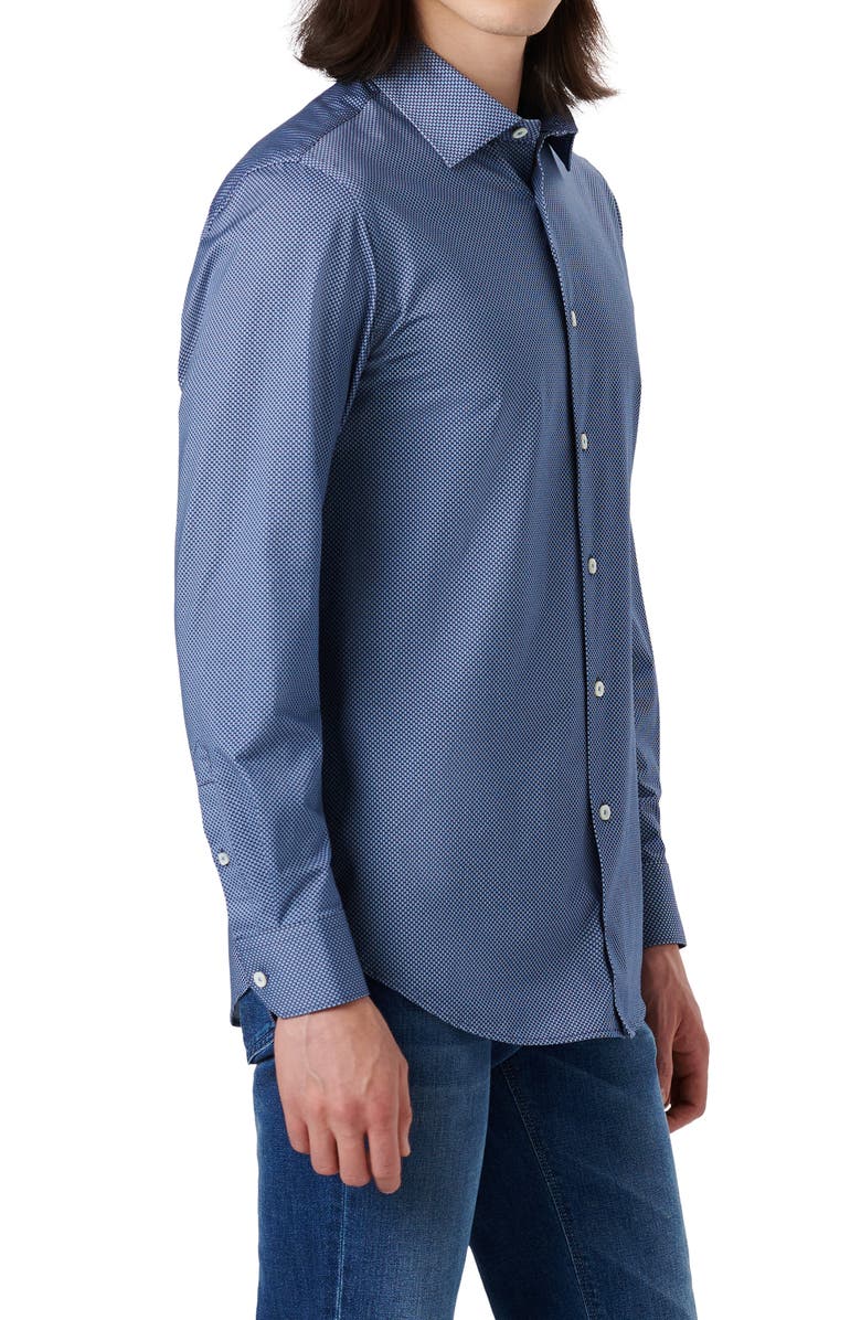 Bugatchi OoohCotton<sup>®</sup> Diamond Print Button-Up Shirt, Alternate, color, 