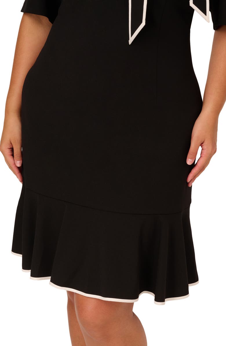 Adrianna Papell Tie Neck Crepe Dress, Alternate, color,