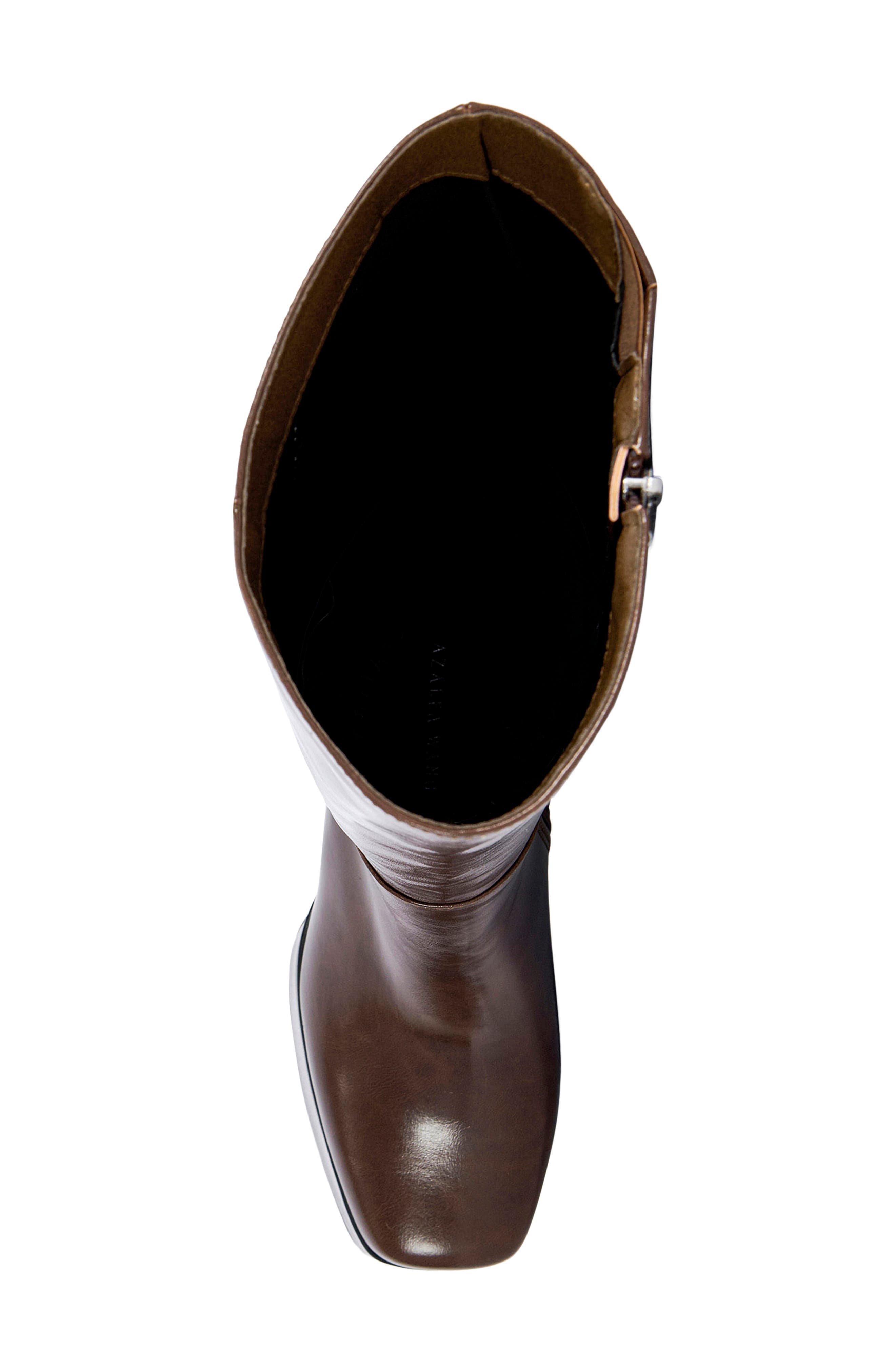 Augustine Knee High Faux Leather Boot, Alternate, color, CHOCOLATE