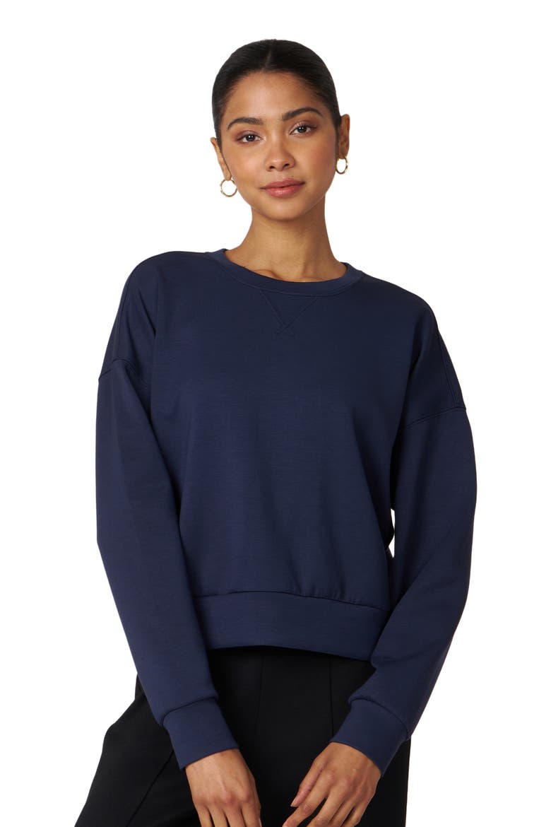 Essential Scuba Knit Crewneck Sweatshirt, Alternate, color, Cool Navy