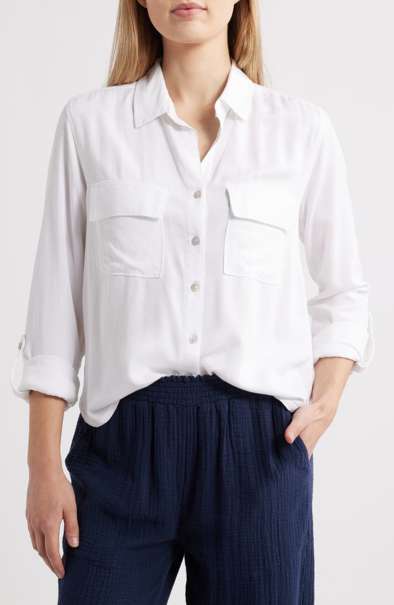beachlunchlounge Felicity Button-Up Shirt, Main, color, 
