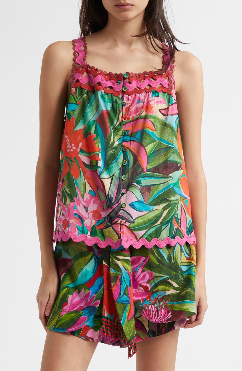 FARM Rio Jardin De Reve Cotton Camisole, Main, color,