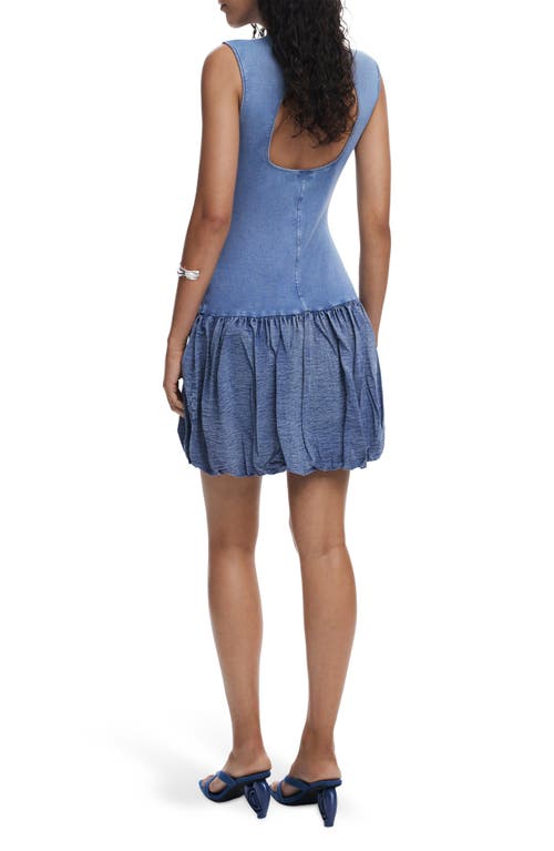 Desigual Sleeveless Open Back Minidress In Gray