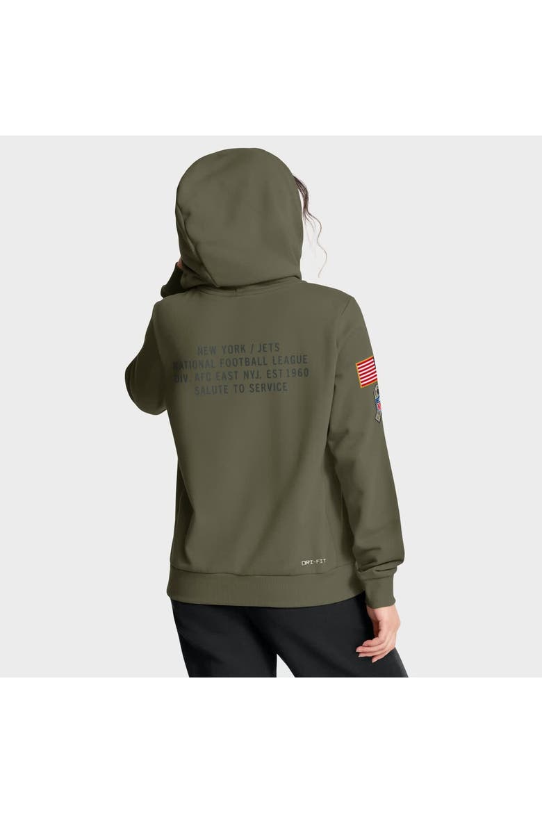 Women's Nike Olive New York Jets 2025 Salute to Service Sideline Standard Issue Dri-FIT Hoodie, Alternate, color, Olive