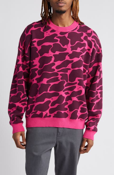 Abstract Jacquard Cotton Sweater