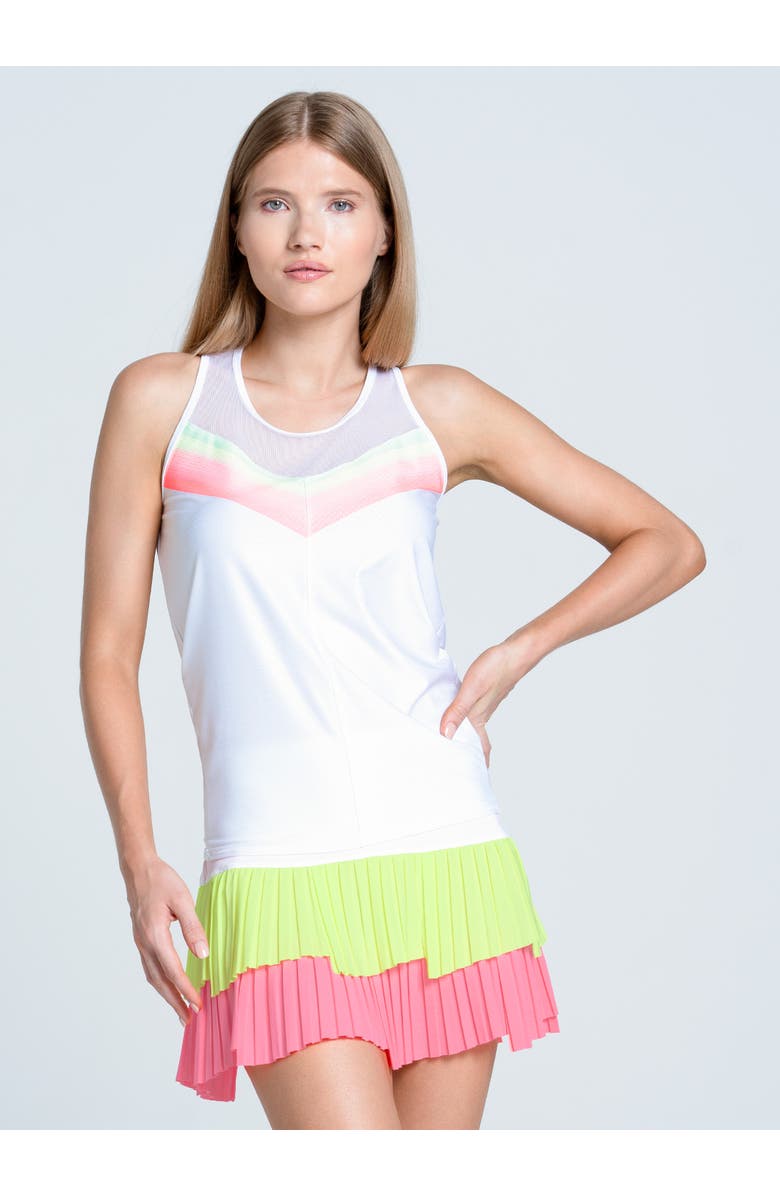 Lucky in Love Sunset Spin Tie Back Tank, Alternate, color, White