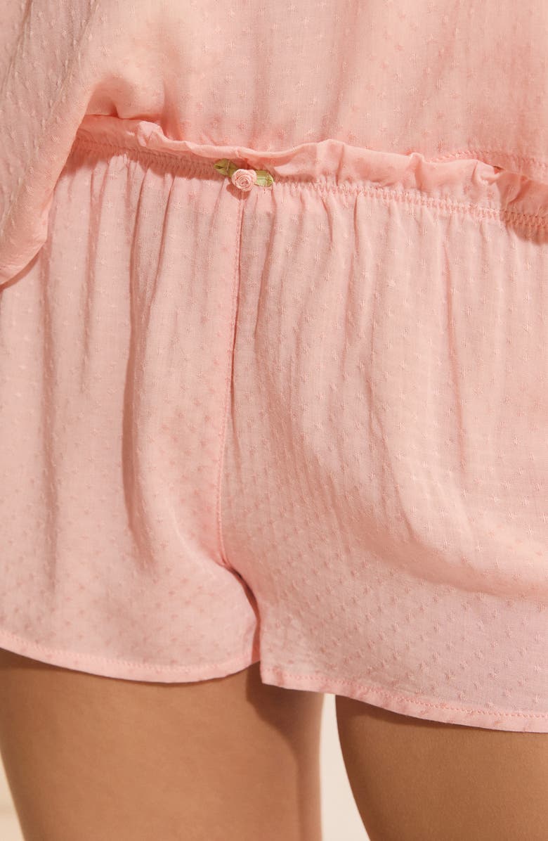Etam Freesia Swiss Dot Pajama Shorts, Alternate, color, Pink Salmon