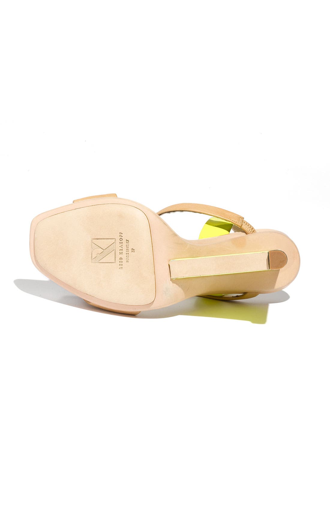 'Architect' Wedge Sandal, Alternate, color, NEON YELLOW/ NUDE LEATHER