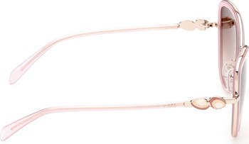 57mm Gradient Lens Cat Eye Sunglasses