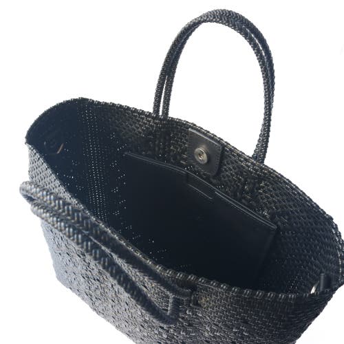 Tin Marin Large Woven Crossbody Bag In Black
