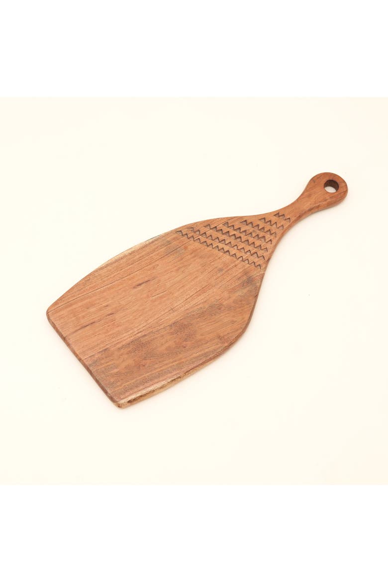 Acacia Wood Handmade Cutting Board with Handle, Alternate, color, Natural Wood