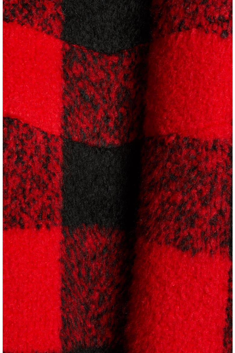 Brenda Buffalo Check Bomber Jacket, Alternate, color, RED/ BLACK