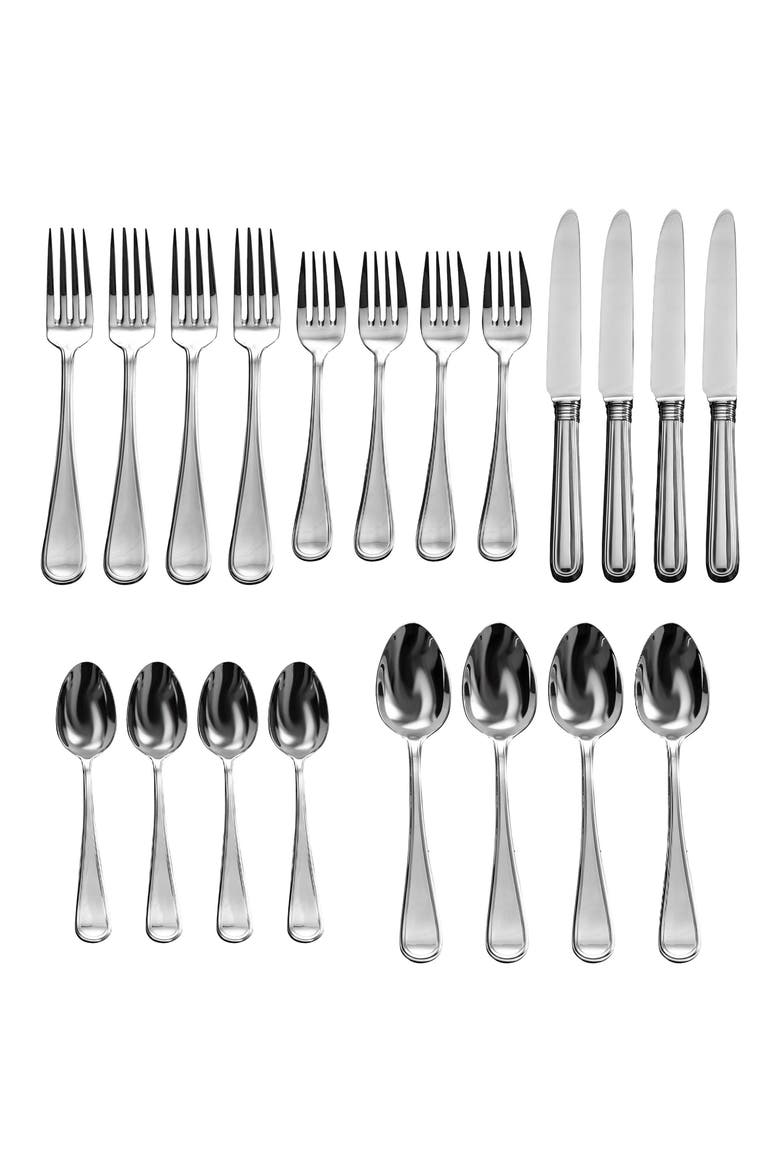 Ascot 20-Piece Flatware Set, Alternate, color, SILVER