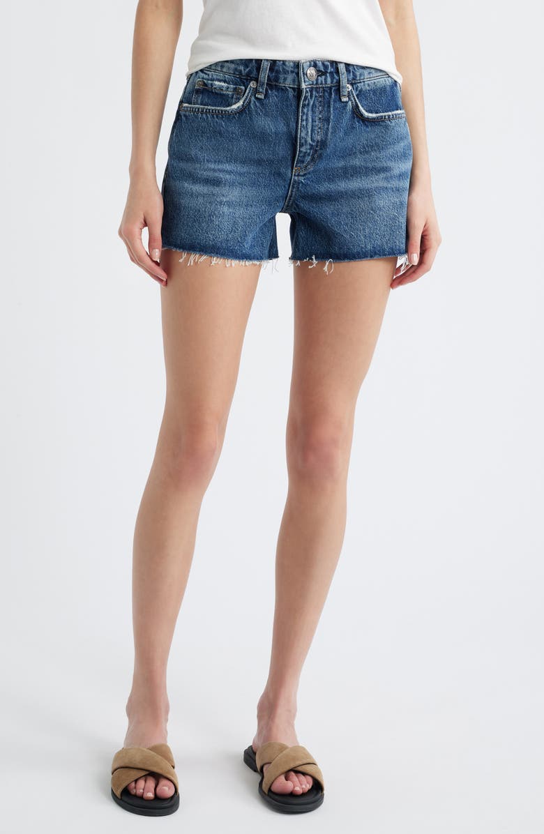rag & bone Dre Raw Hem Low Rise Boyfriend Denim Shorts, Main, color, Cannon