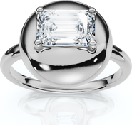 Bliss Diamond 1Ct Emerald Cut Solitaire Candy Button Diamond Ring 14k Gold or Pt Lab Grown