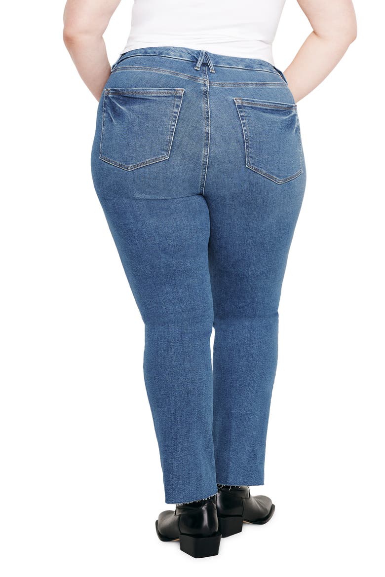 Good Legs Step Hem Ankle Straight Leg Jeans, Alternate, color, INDIGO397