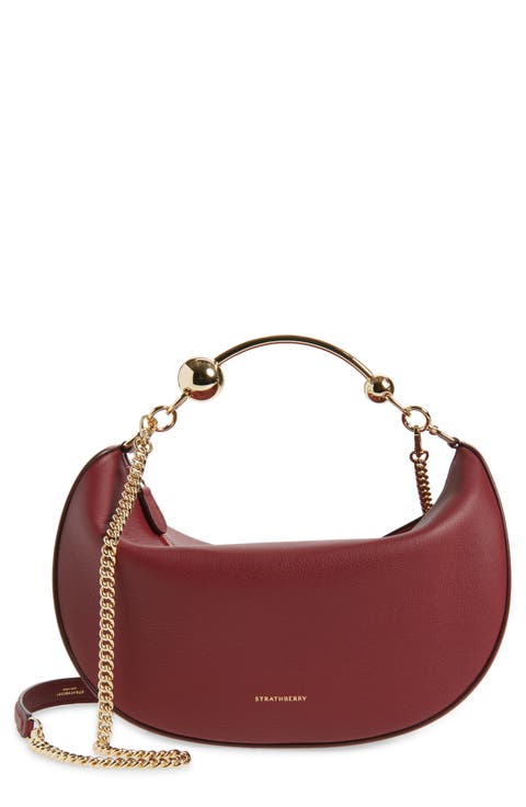 Crescent Moon Leather Shoulder Bag